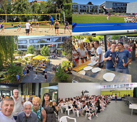 Collage mit sechs Fotos des Sommerfests