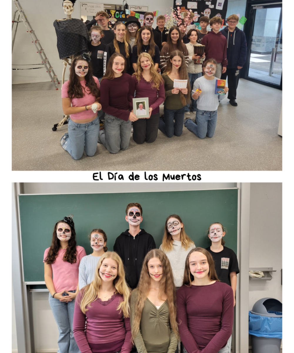 Foto: Collage mit zwei Gruppenfotos der Spanischklassen