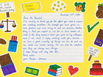 Foto: Oompa Loompa letter to Charlie