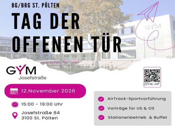 Teaserbild: Tag der offenen T&uuml;r des Gym St. P&ouml;lten am 12.11.2026