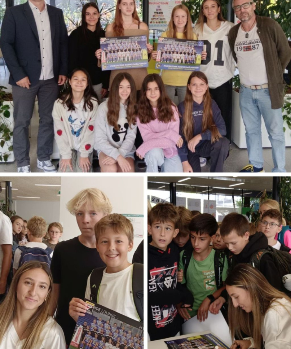 Collage: 3 Fotos der SKN-Freikartenaktion und Andrea Glibo