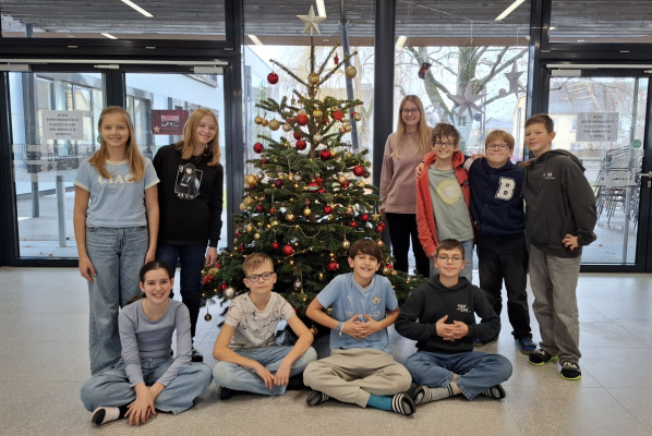 Foto: Christbaum in der Aula