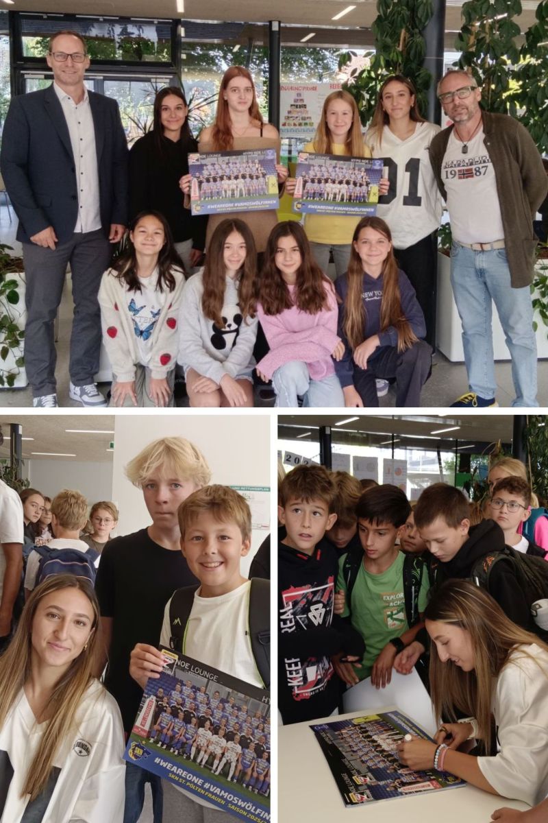 Collage mit drei Fotos der SKN-Freikartenaktion und Andrea Glibo